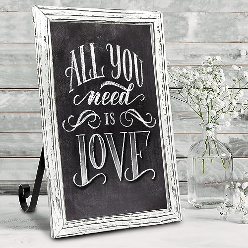 11"x17" Tabletop Chalkboard Sign with Stand - White - color: White, size: 11"W x 17"H