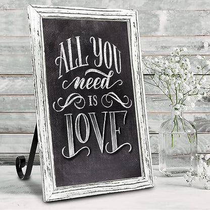 11"x17" Tabletop Chalkboard Sign with Stand - White - color: White, size: 11"W x 17"H