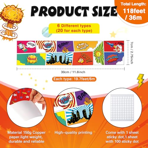 Containlol 118ft Bulletin Board Border Classroom Border, Hero Style - style: Hero Style