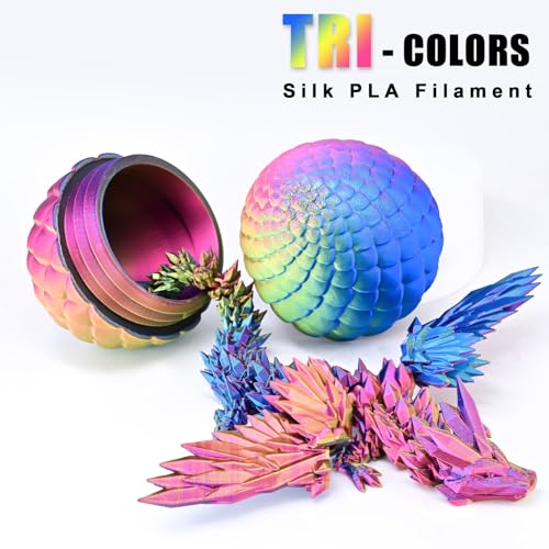 PLA Filament 1.75mm, Silk Rainbow Color PLA Filament, Tri Color 3D Printer Filament Red Yellow Blue, Fit to AMS, 1kg/Spool - color: Tri-color Red Yellow Blue