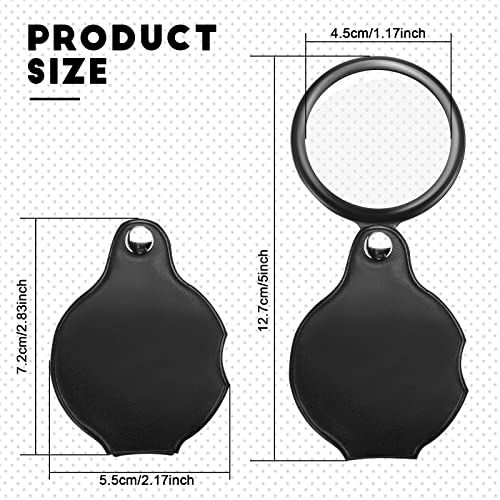 Treela 24 Pcs 10x Folding Small Magnifying Glass with Rotating Cover