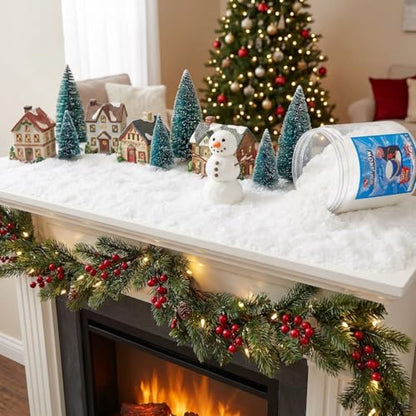 Instant Fake Snow Powder - 1lb (16oz) - Makes 8 Gallons - Pure White Fluffy Realistic Indoor Snow for Winter Wonderland Decorations, Parties, Kids Sensory Bins & Science Experiments