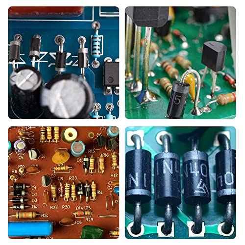 Diodes Assortment Kit: Pack of 350pcs 14 Values, Rectifier Schottky, Fast Recovery, Switching Diode (1N4001 1N4004 1N4007 1N5404 1N5406 1N5408 RL207 1N5817 1N5819 1N5822 UF4007 FR107 FR207 1N4148)
