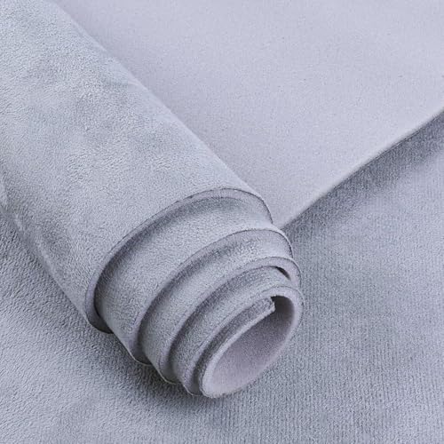 Light Gray Suede Headliner Fabric - 96" L × 60" W Auto Head Liners, Fabric Tube Packaging with Foam Backing for Cars, Trucks, SUVs, RVs, Boats - Home Repair/DIY Headliner Material - color: Dove Gray, size: 96"L×60"W
