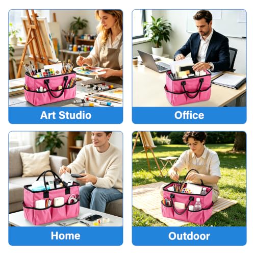 ZKOO Art Craft Organizer Tote Bag, Desktop Tote and Organizer Pink - color: Pink