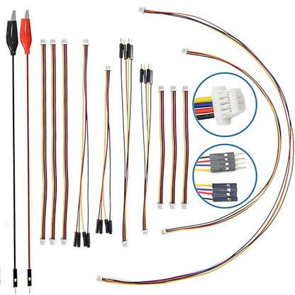 Minidodca I2C Qwiic Cable Kit Stemma QT Wire for SparkFun Development Boards Sensor Board Breakout Breadboard 4 Pin Sh1.0 Connector+2Pcs Alligator Clip Test Leads - size: 4 Pin Sh1.0 Connector