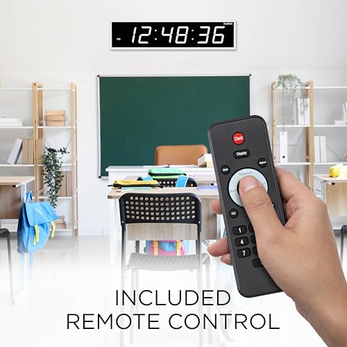 Ivation Oversized Digital Wall Clock with Large LED Display & Timer, 48" - color: White, size: 48" Inch
