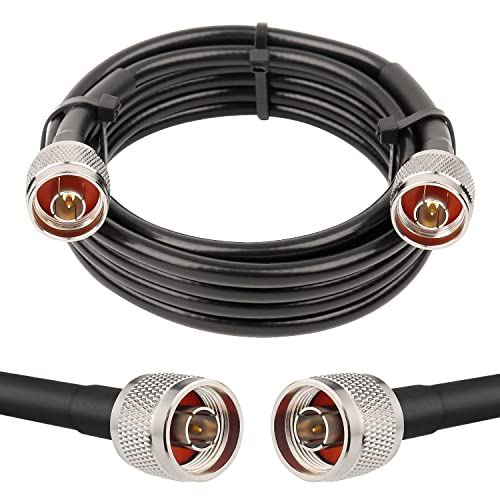 MOOKEERF KMR240 N Cable - 10FT Ultra Low Loss N Male to N Male Cable Pure Copper 50 ohm for 3G/4G/5G/LTE/ADS-B/Ham/GPS/WiFi/RF Radio to Antenna or Signal Booster Use - size: 10FT