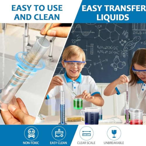 moveland Upgraded Plastic Graduated Cylinders and Beakers, 10-1000ml 15PCS