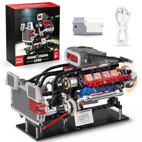 V8 Engine Model Kit that Runs, 1145PCS Advanced Muscle Engine Kit