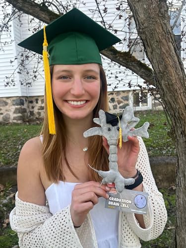 GIANTmicrobes Graduation Brain Cell Plush - Celebrate with our signature Brain Cell plush donning a graduation cap and tassel, Uniquely Fun Student Gift to Commemorate Achievements - size: Small