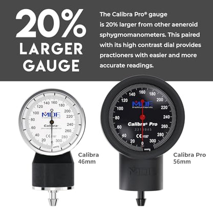 MDF Instruments, Extra Large Gauge Calibra Pro Aneroid Sphygmomanometer with Shock Guard and Adult Sized Arm Band Included, Lifetime Calibration, Black Dial, Onyx Arm Band, MDF808B11 (Pack of 3) - color: Black, size: Extra Large Gauge - Adult Cuff (Pack o