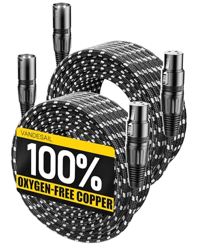 Long XLR Cables 30ft 2 Pack,XLR Microphone Cable,OFC Shielded - color: Black-White, size: 30 Feet