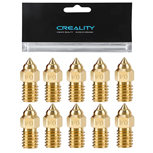 10PCS Brass 0.4mm Nozzles for Ender 3 V3 SE, Ender 5 S1, 3D Printer Parts High Speed M6 0.4mm Nozzles Kit for Ender 3 V3 SE, Ender 5 S1, Ender 7, Spider 1.0 Hotend - style: Ender 3 V3 SE Brass 0.4mm