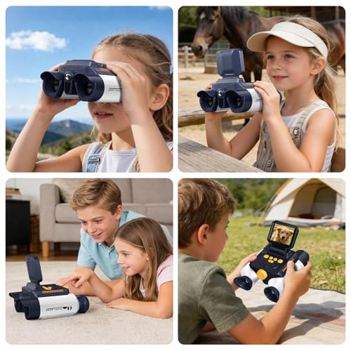 Binoculars for Kids with Night Vision - 48MP FHD Digital Camera Telescope - color: White