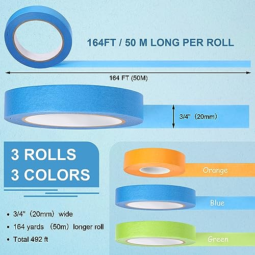 Glenmal Laboratory Labeling Tapes, 164 Ft x 3/4 Inch, Light Color, 3 Rolls - color: Light Color