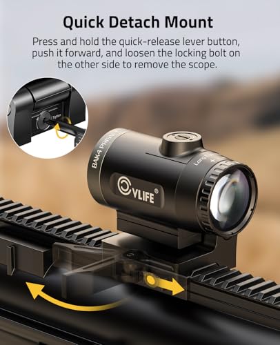 CVLIFE Eaglefeather 3X/4X/5X/6X Compact Magnifier with Quick Release Mount - size: 3X