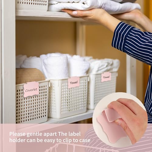 50 Pcs Clip On Basket Labels, Pink, 3.5 x 2.5 inch - color: Pink