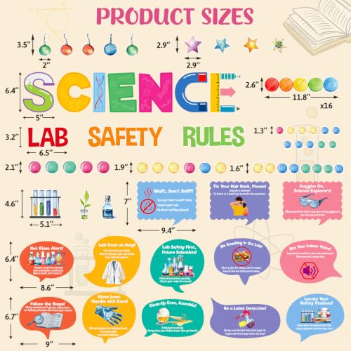 Fancy Land Science Bulletin Board Sets for Classroom Decorations 81Pcs