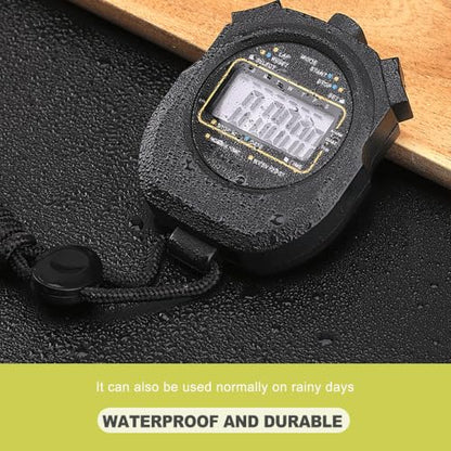 2 Pack Digital Stopwatch Timer with Large LCD Display Multi Function Handheld Sports Timer with Alarm Date Time Mode for Coaching Gym Fitness Running Referee Training Tool