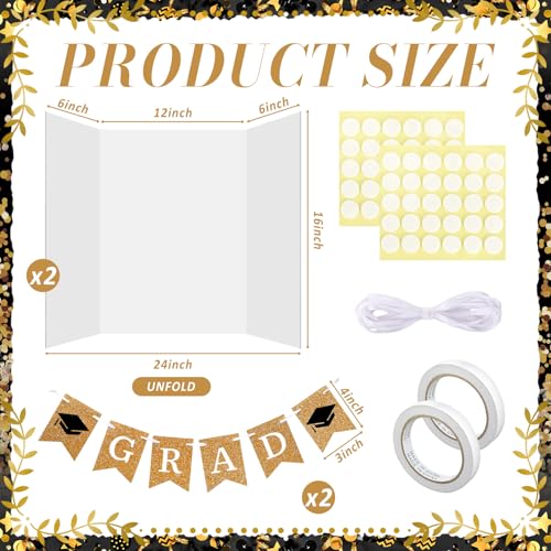 Eaasty 4 Pack White Trifold Poster Board - size: Small