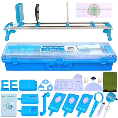Physics Optics Experiment Kit for Lab - Light Refraction/Reflection, Convex Lens, Pinhole Imaging & Light Primary Colors Exploration Science Educational Set for Hands-On Learning