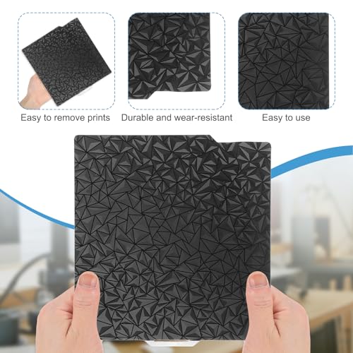 MECCANIXITY PET and PEO Build Plate 257x257mm, PET Black and PEO Diamond Sheet Spring Steel Build Plate for Bambu Lab P1P/P1S /X1/X1C/A1 3D Printer - size: 257x257mm, style: PET Black and PEO Diamond