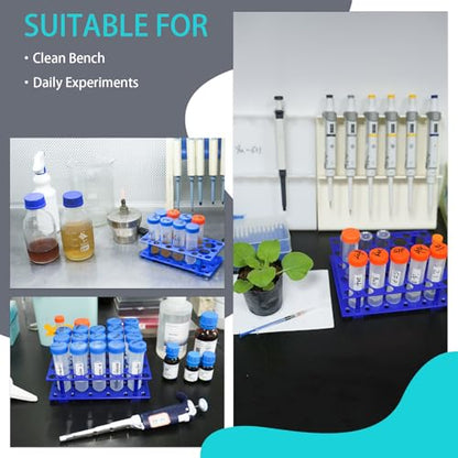 2 Pack Plastic Test Tube Racks 56 Wells for 10mL 15mL 50mL Centrifuge Tube - size: 2 PCS Blue Small