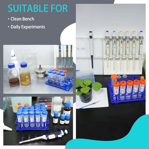 3 Pack Plastic Test Tube Racks Centrifuge Tube Holder for 10/15mL 128 Wells - size: 3 PCS Mixed