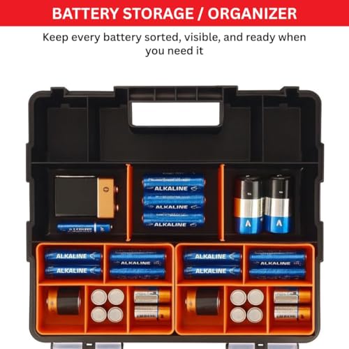Andalus Tools Organizer Box, Small Parts Storage Multi-Compartment Portable Hardware Organizer Removable Plastic Dividers for Screws, Nuts, Bolts, Nails – Orange (4 Set, 12.2" x 9.1" x 7") - size: 4 Set, 12.2" x 9.1" x 7"