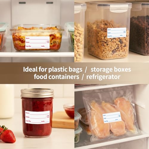 300 Labels Removable Food Labels, HUOJI 1 x 2 Kitchen Labels - size: 1x2-2 Rolls | 300 Sheets