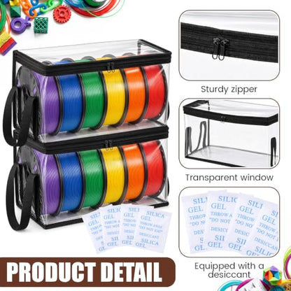 Dansydaisy 2 Pack 3D Printer Filament Storage Box Holds up to 12 Rolls