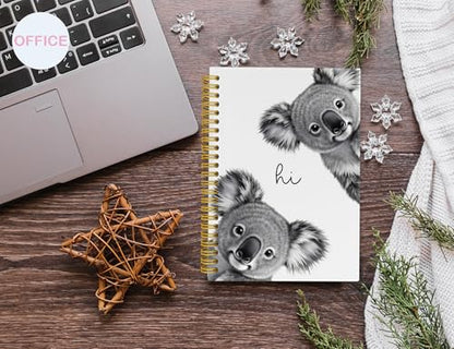 Koala Notebook, Cute Animal Notebook Journal, Koala Gifts - color: Koala, style: White