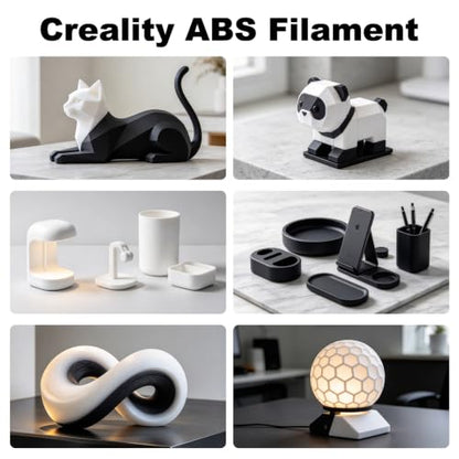 Creality ABS Filament 1.75mm, 3D Printer Filament Bundle, 4kg Spool, Black - color: Abs Black