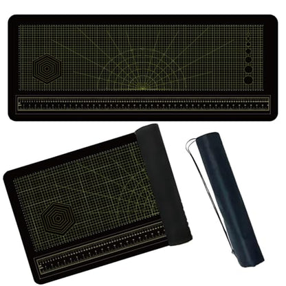 43x16 Inch Durable Workbench Mat, Foldable Rubber Pad with SAE & Metric Measuring Scales, Lightweight Portable Mat with Carry Bag for DIY, Carpentry & Repair Projects (Version 2)