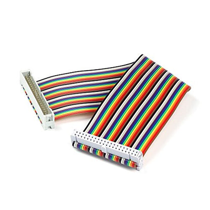 UCTRONICS Male to Female GPIO Ribbon Cable 40pin 8inch Breadboard Jumper Wires for Connection Raspberry Pi 5 3 2 Model B B+ w/ 3.5/5 inch TFT Touch Screen LCD Display - size: U6033