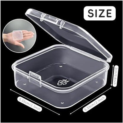 DUOFIRE Bead Organizer 12 Pack Clear Small Plastic Containers 2.1x2.1x0.8in - size: 2.1x2.1x0.8 Inches(12 packs)