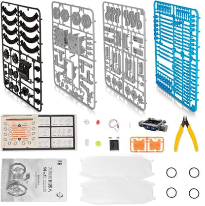 Solar Robot Kit, 14-in-1 STEM Building Toy for Kids DIY Science Robotic Set - color: Gray