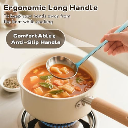 4 Pcs Cooking Utensils Set, Stainless Steel Kitchen Utensils, Heat Resistant Metal Kitchen Tools Include Solid & Slotted Turner Wok Spatula, Serving Spoon, Ergonomic Handle, Easy to Clean, Silver - color: B. 4 Pieces