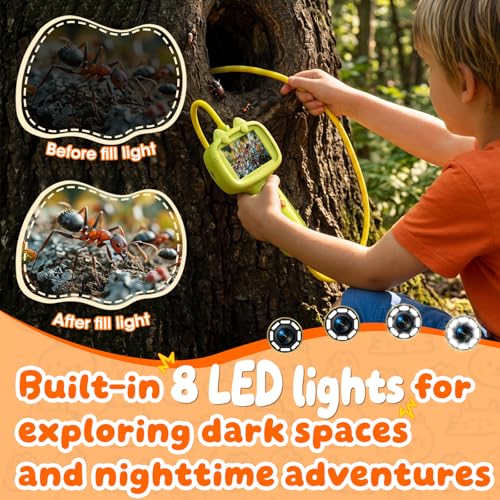 Borescope Camera with Light for Kids Outdoor/Indoor Nature Exploration