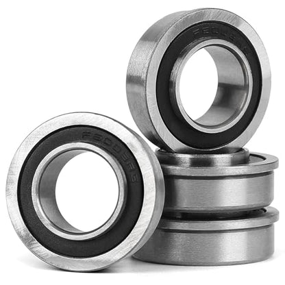GICOOL 3/4" Sealed Flanged Steel Bearing, 19mm ID x 35mm OD x 13mm W, 4 PK - size: ID 3/4" x OD 1-3/8"