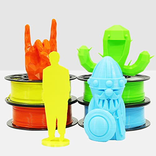 1.75mm 3D PLA Filament 4 in 1 Bundle: Yellow, Orange, Lime Green, Sky Blue, 4 Bright Colors Packed, Each Spool 250g, 4 Spools Packed, Total 1Kg 3D Printing Material by MIKA3D - color: Yellow+orange+lime Green+sky Blue