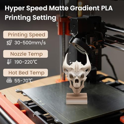 ERYONE Matte Gradient Rainbow 3D Printer PLA Filament 1.75 +/- 0.03mm, HS Matte Multicolor High Speed Filament PLA 1KG(2.2LBS) Spool, Fossil - color: Matte Gradient Fossil, size: 1KG