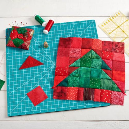 Rotating Self Healing Cutting Mat 14"x14" (13" Grid), Square Sewing Cutting Mat Board Perfect for Fabric Quilting & Art Projects, Turquoise - color: Turquoise