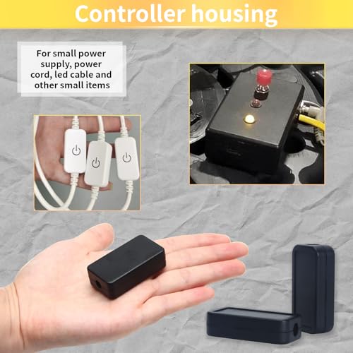 40mmx20mmx11mm Power Project Enclose Case Junction Box Waterproof Small Engineering Wire Switch Plastic Black, 12-Pack - size: 40 x 20 x 11mm(12PCS)