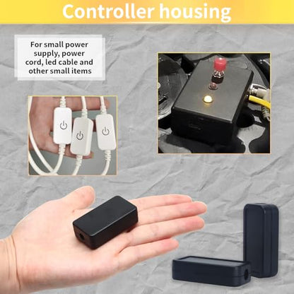 40mmx20mmx11mm Power Project Enclose Case Junction Box Waterproof Small Engineering Wire Switch Plastic Black, 12-Pack - size: 40 x 20 x 11mm(12PCS)