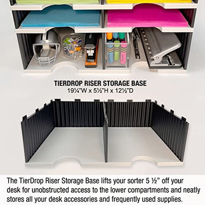 Ultimate Office TierDrop Desktop Organizer, 8 Compartment with Riser Base