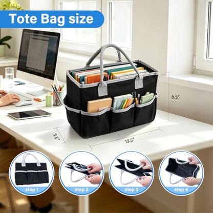 ZKOO Art Craft Organizer Tote Bag, Desktop Tote and Organizer Black - color: Black