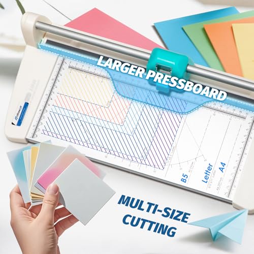 4-in-1 Portable Rotary Paper Cutter for Crafting, 12 Inch Cutting Length