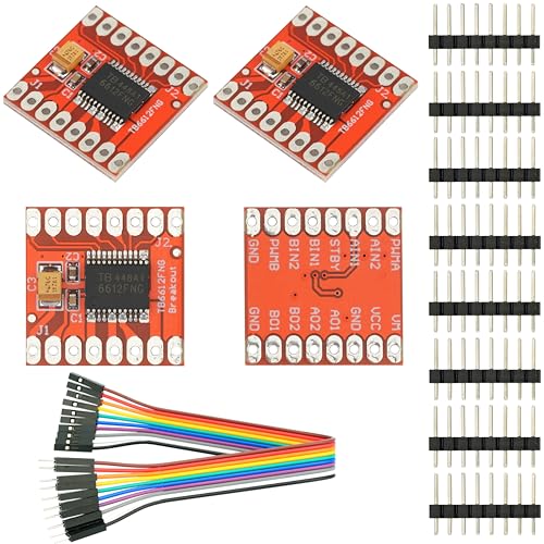 WWZMDiB 4 Pcs TB6612FNG Dual Motor Driver Controller Board Module Compatible with for Arduino Raspberry Pi ESP32 STM